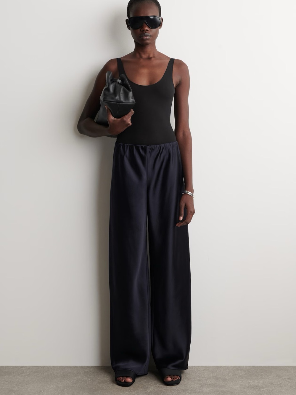NWT (size 10P) COS SATIN WIDE-LEG PANTS